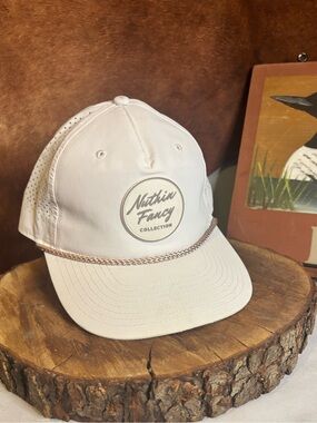 Nuthin Fancy Collection Rope Hat | White Performance Golf Snapback Cap